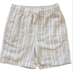 Denim & Flower Ricky Singh Men’s Small Striped Drawstring Linen Blend Shorts